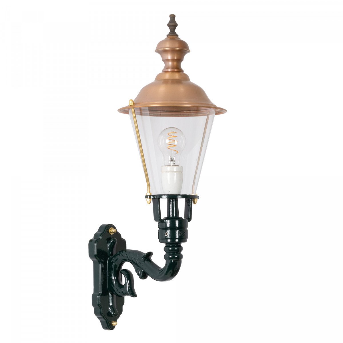1217 Buitenlamp Schardam – Klassieke wandlamp met koperen details 