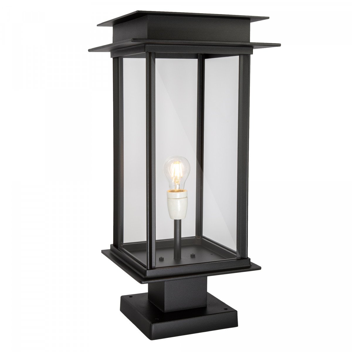 Buitenlamp Praag XL sokkel, prachtige strak klassiek tijdloze unieke buitenverlichting op een voet, stijlvol vormgegeven buitenverlichting en tuinverlichting van KS Verlichting, kwaliteitsverlichting handmade 