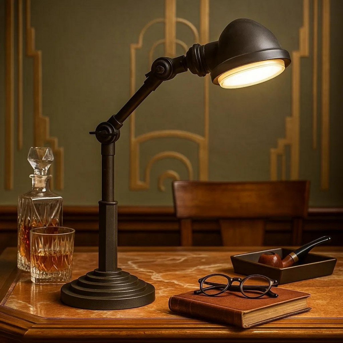 Nano Bureaulamp Antiek Zwart