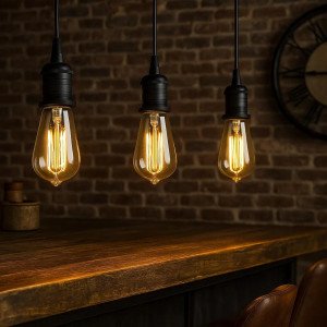 Wire & Holder E27 antiek zwart Wire & Holder E27 antiek zwart