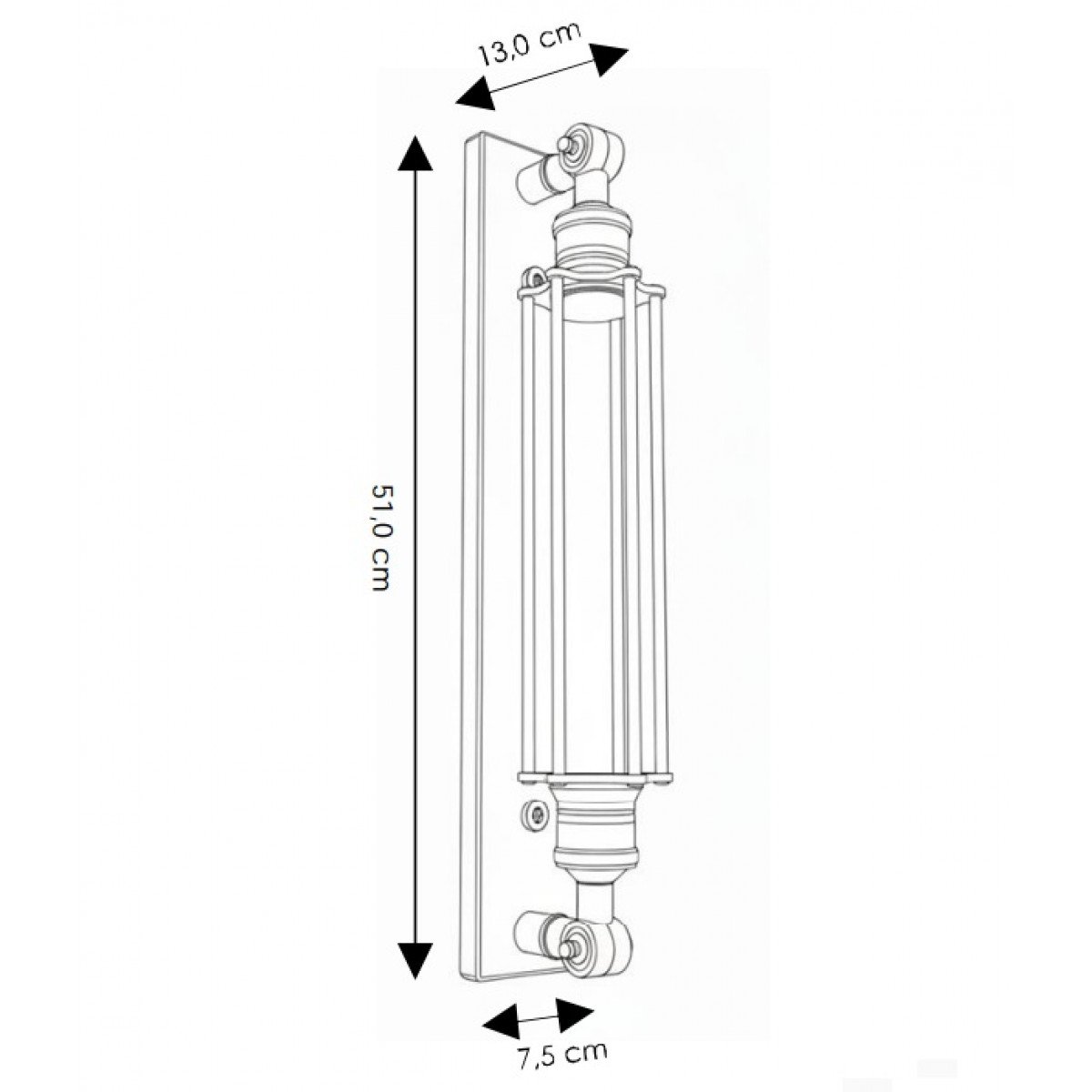 Muurlamp Astor Antiek Messing