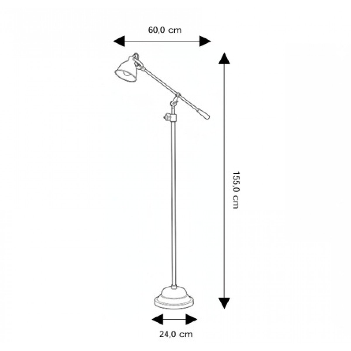 Vloerlamp Archer Antiek zwart