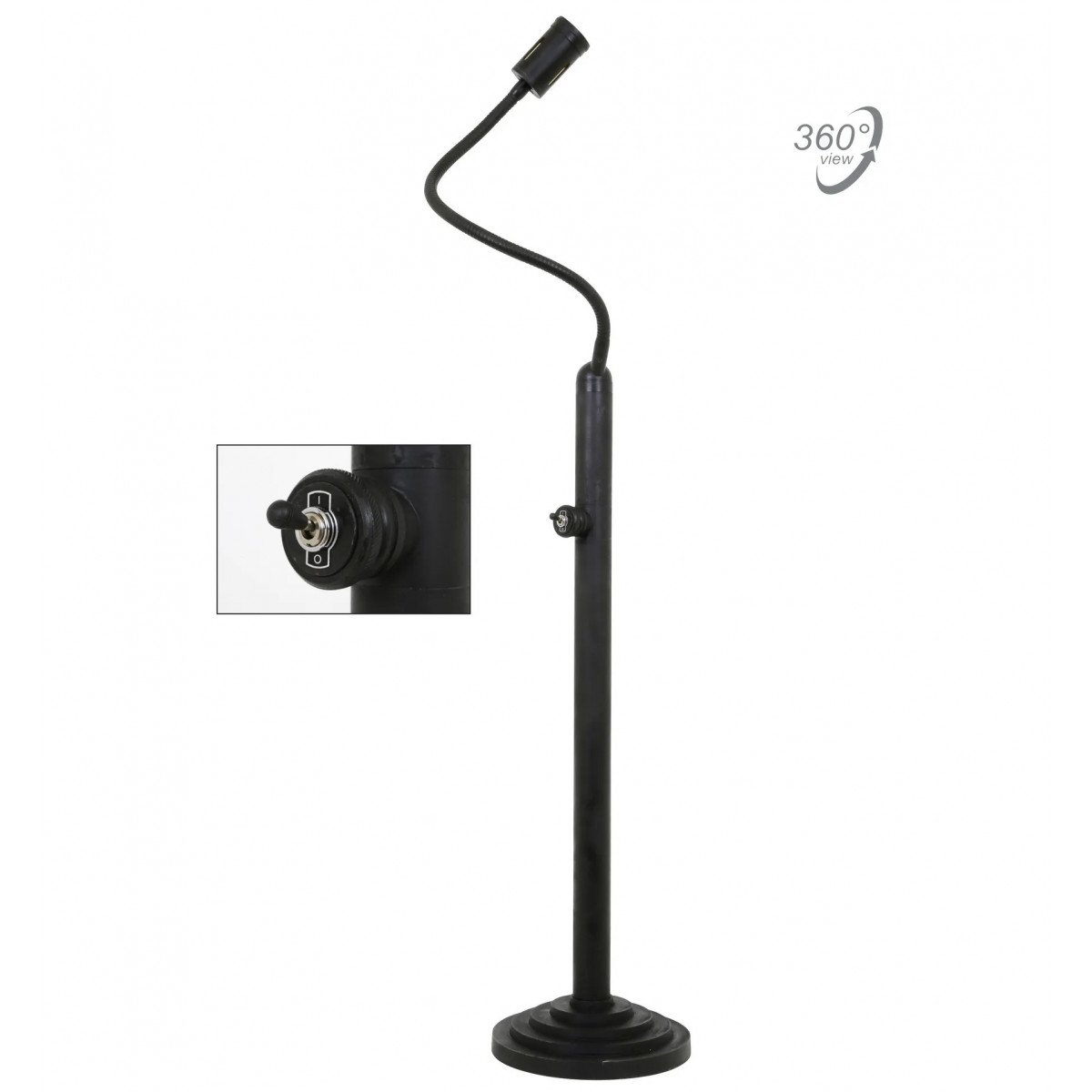 Vloerlamp Valdez Antiek Zwart