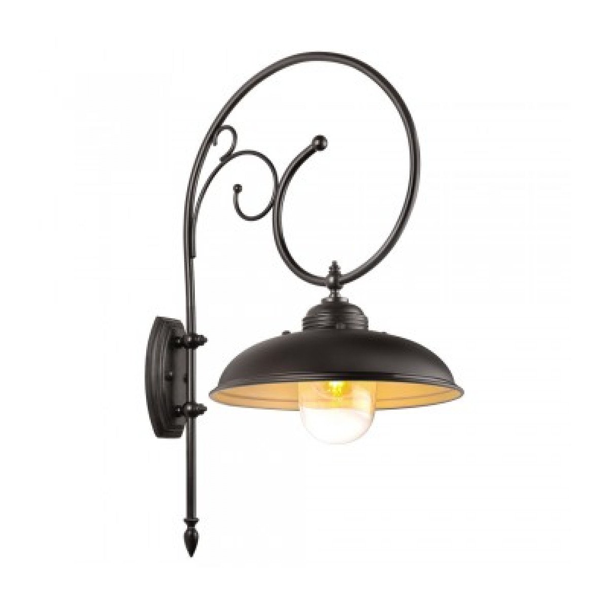 messing lamp met een E27 fitting in de kleur antiek zwart