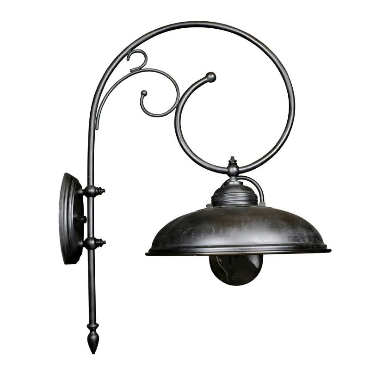 messing lamp met een E27 fitting in de kleur antiek zwart