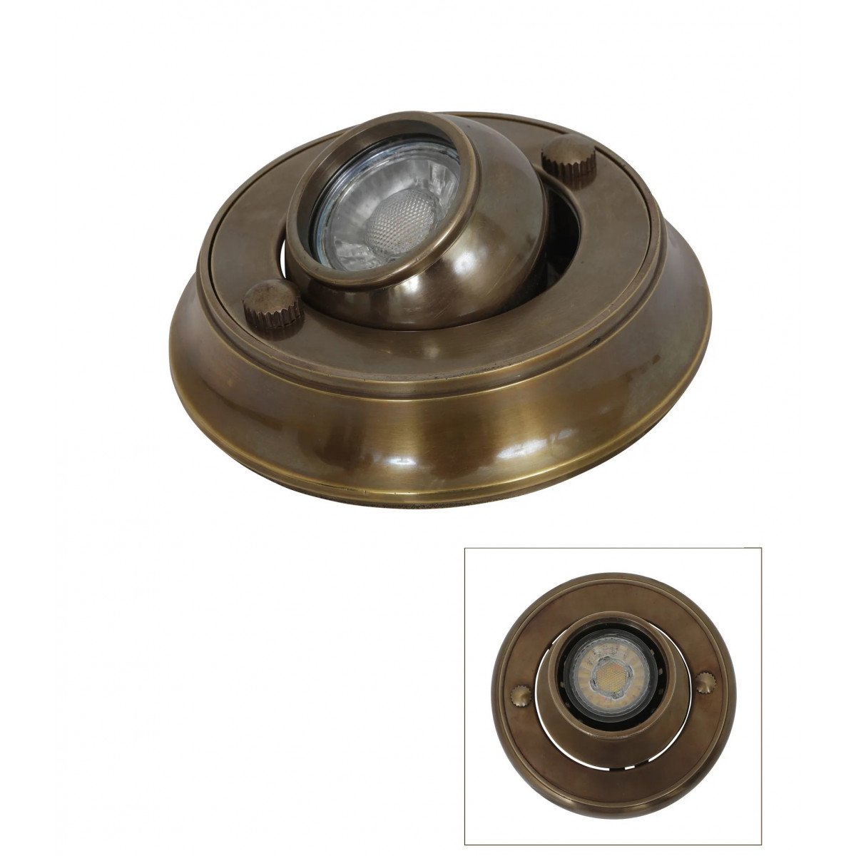 Opbouwspot Lima Antiek Messing