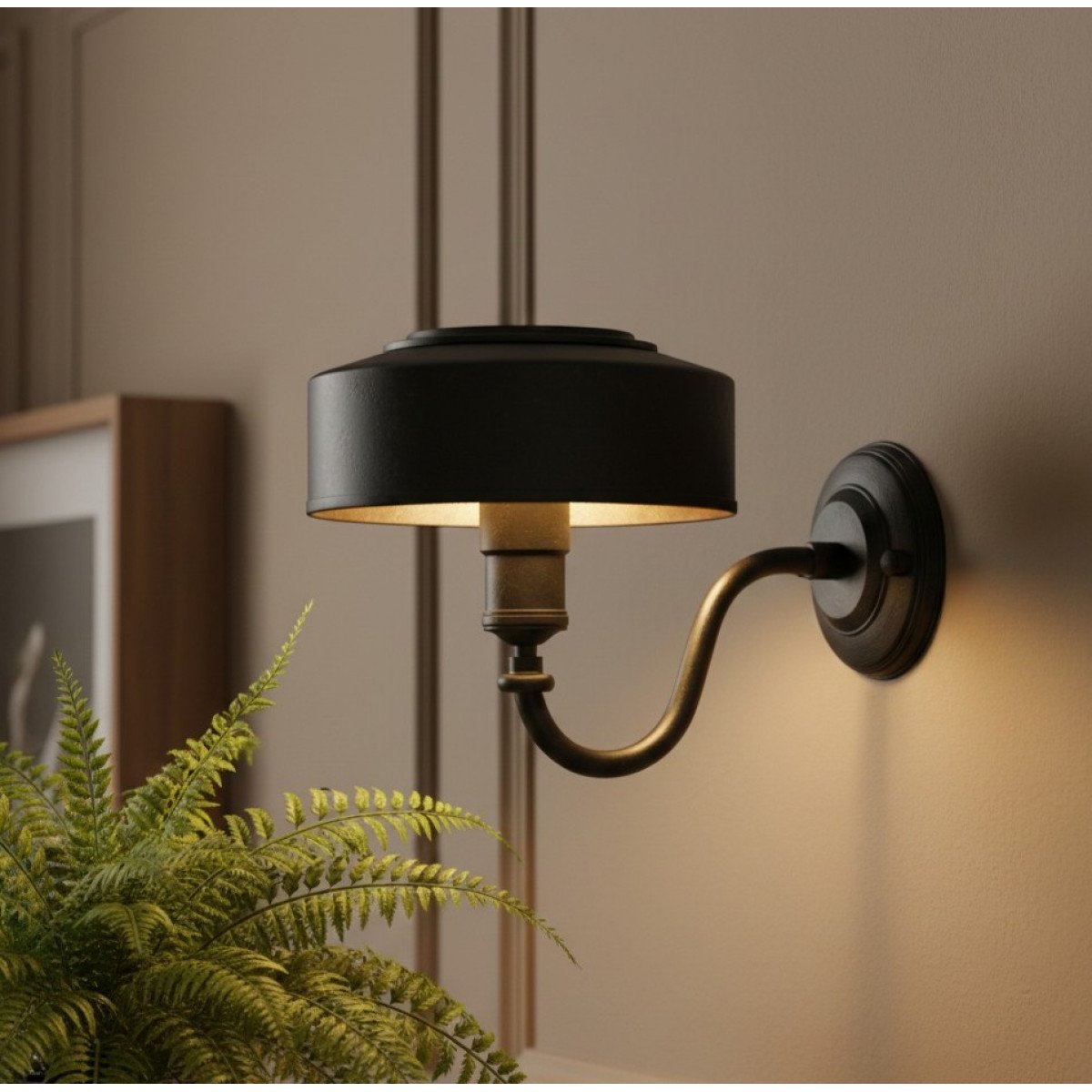 Wandlamp Antibes Antiek Zwart 