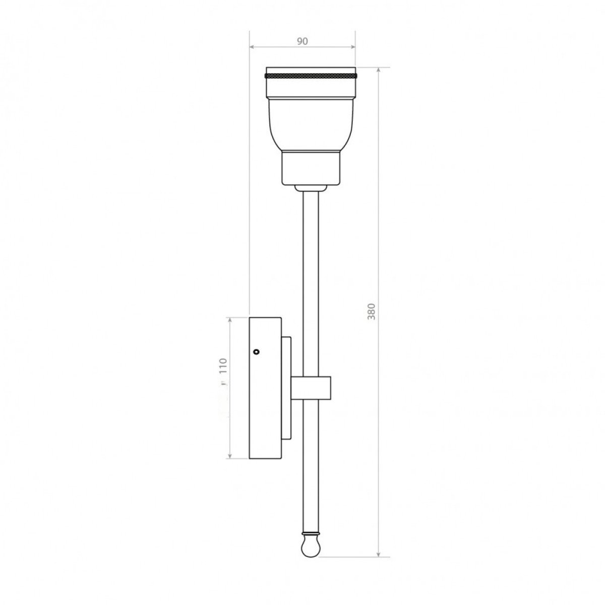 Muurlamp Orly Antiek Brons