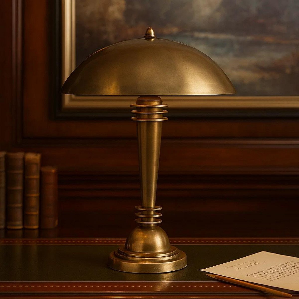 bureaulamp, tafellamp, messing, industrieel, vintage, dax 