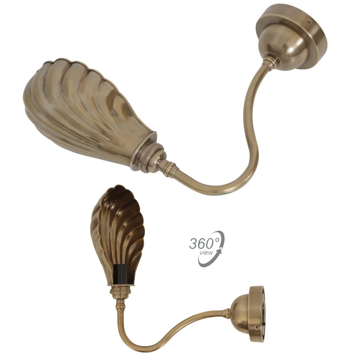 Muurlamp Biscay Antiek Messing