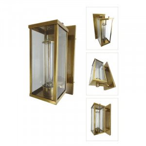 lantaarnvormige buitenlamp van koper met antiek zilveren afwerking voor aan de muur lantaarnvormige buitenlamp van koper met antiek zilveren afwerking voor aan de muur