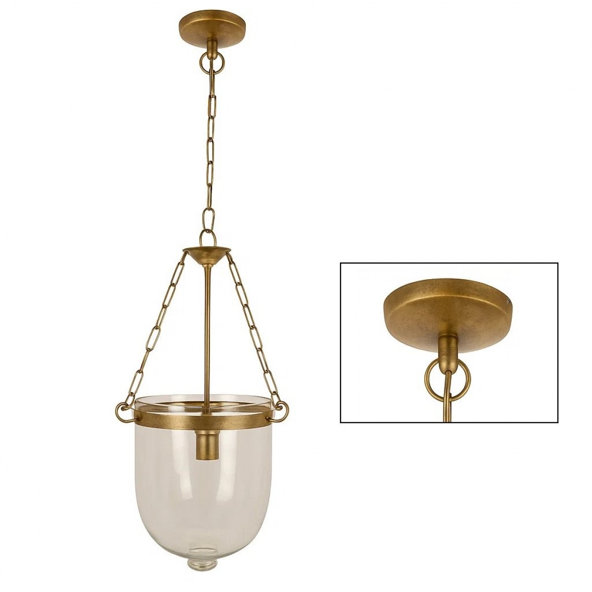 messing lamp met een E27 fitting in kleur antiek messing