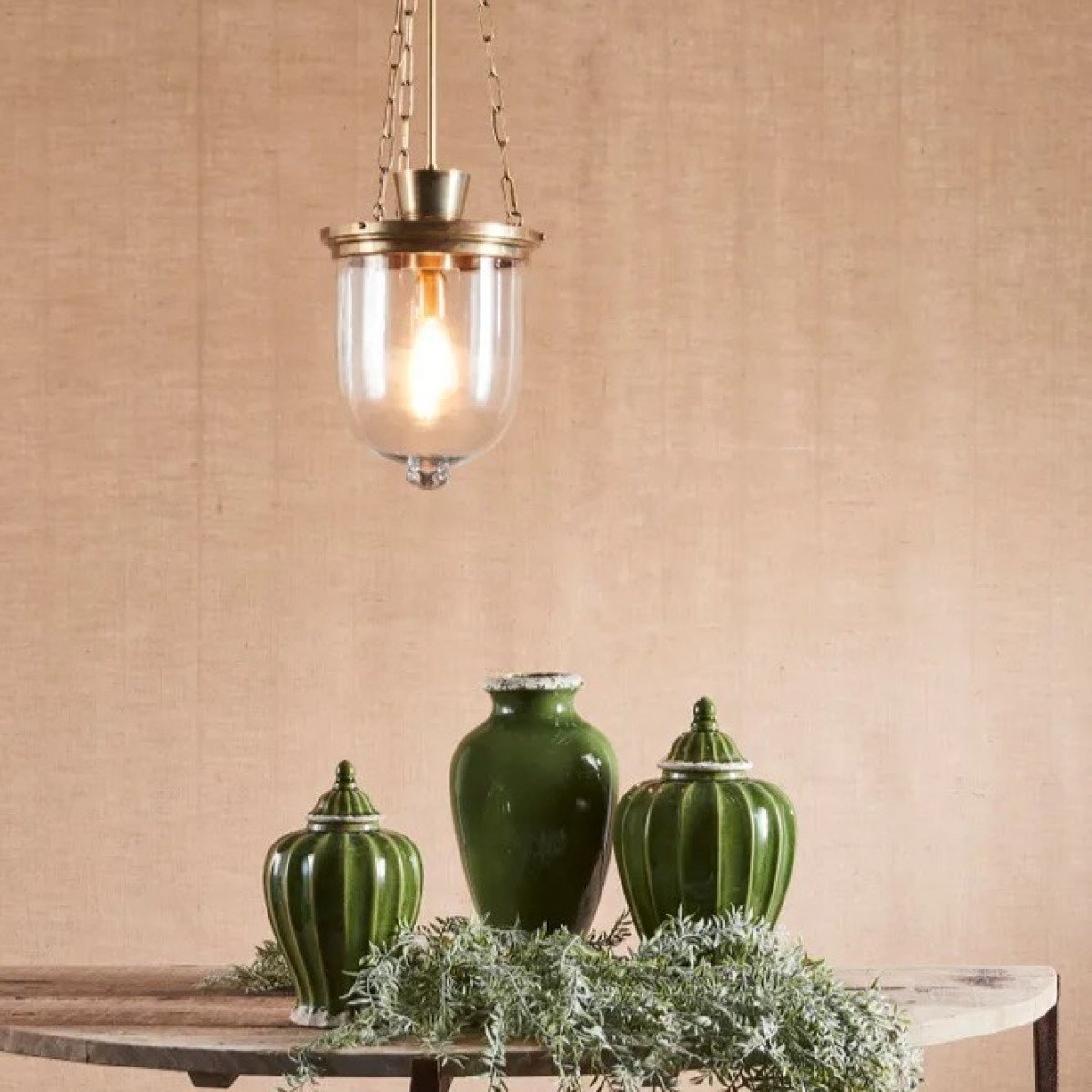 messing lamp met een E27 fitting in kleur antiek messing