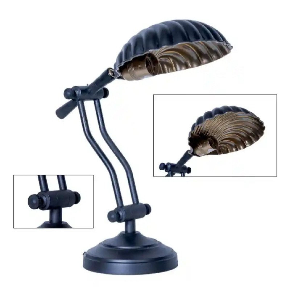 messing lamp met een E27 fitting in de kleur antiek zwart