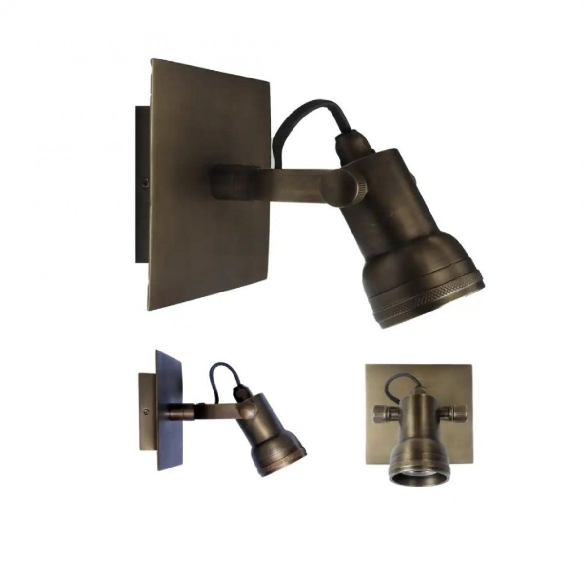 messing lamp met een GU10 fitting in de kleur antiek messing