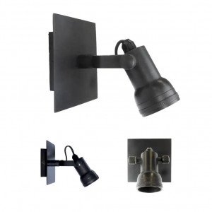 messing lamp met een GU10 fitting in de kleur antiek gun metal
