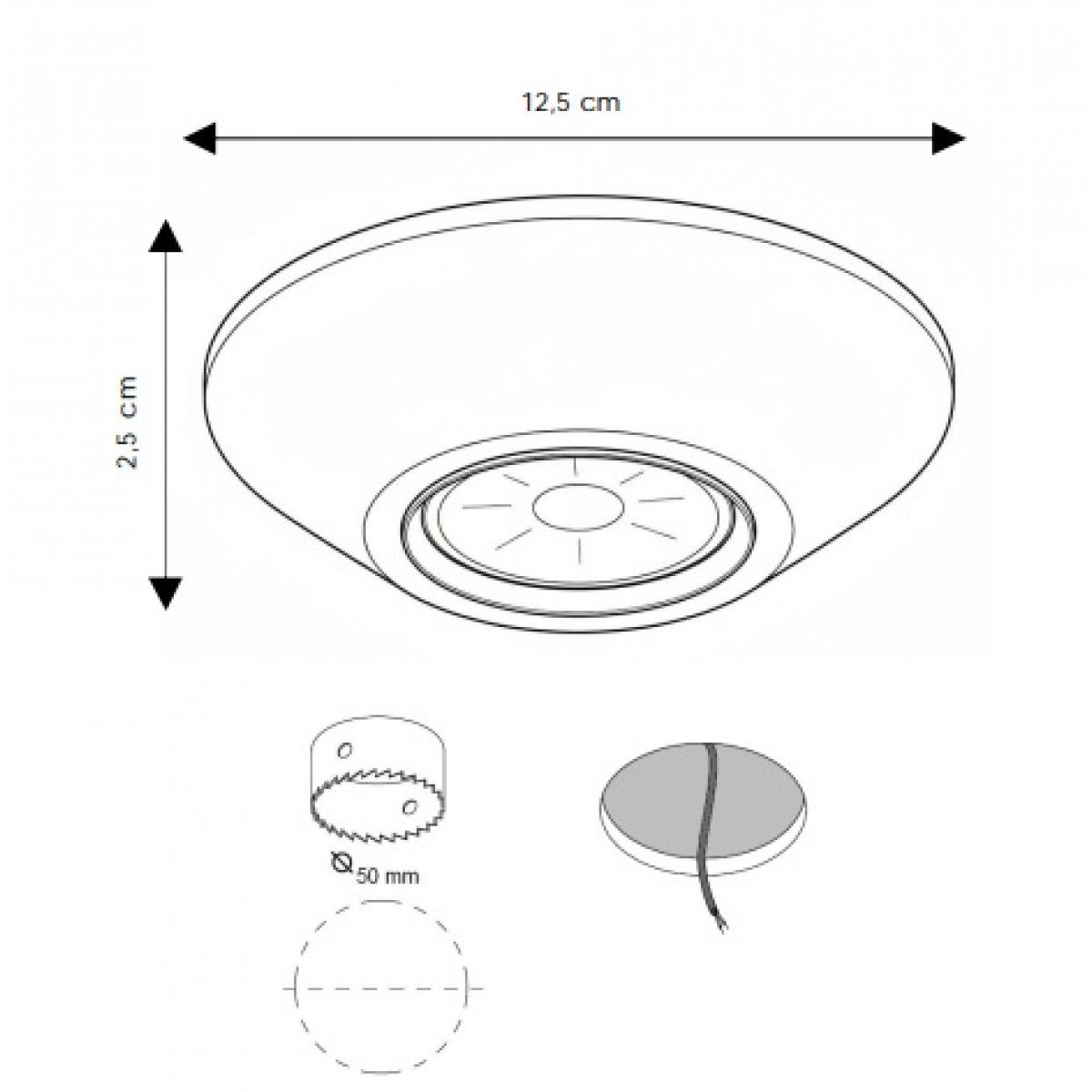 Plafondspot Gemini Antiek Zilver