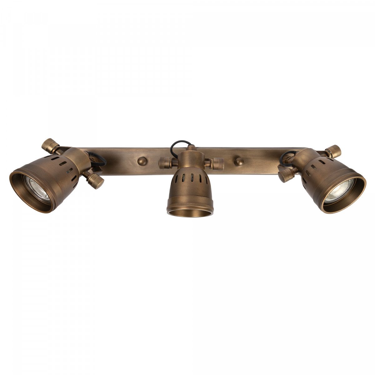 Nostaluce Industriële vintage Indigo Cover Triple Messing Wandspot | Nostalux.nl