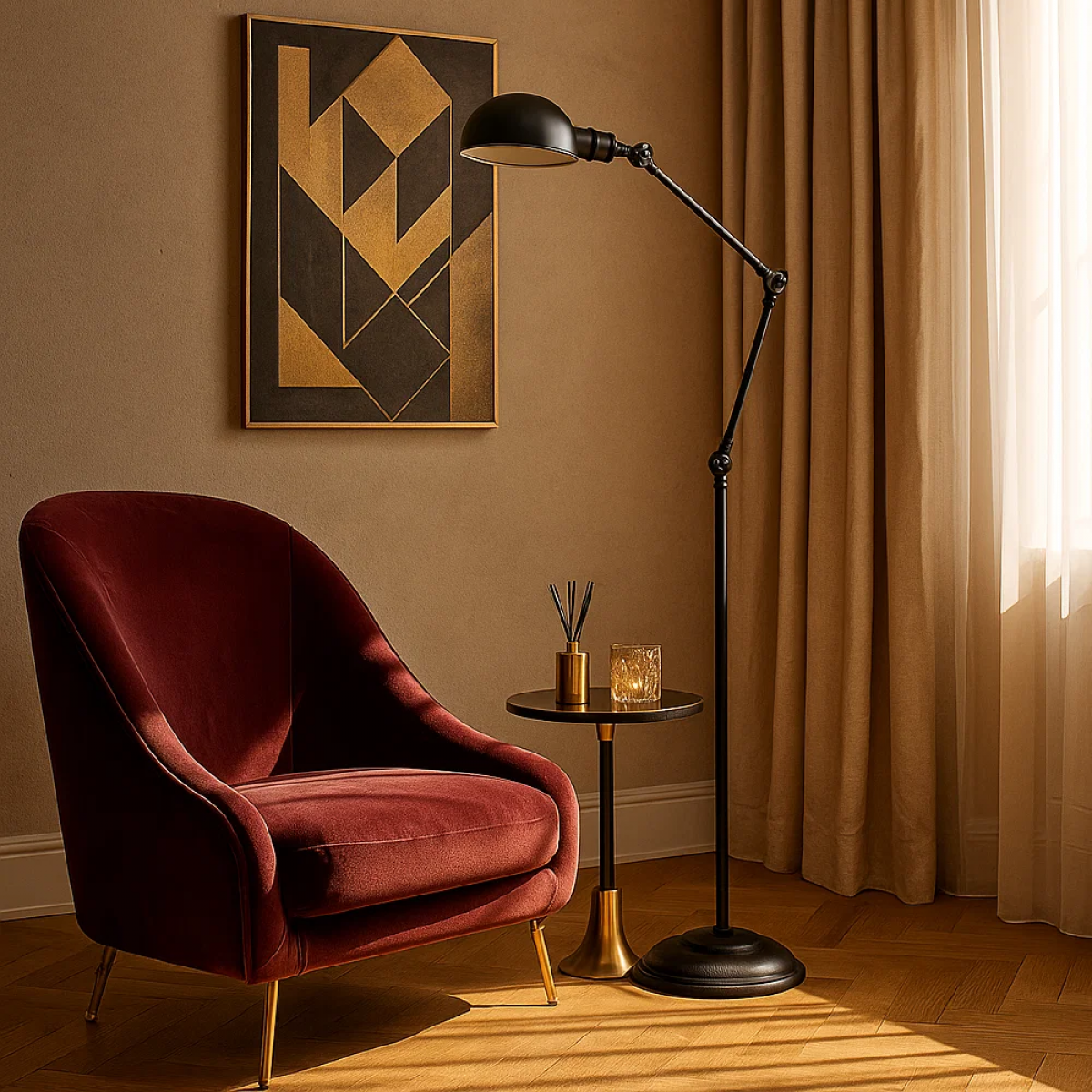 Vloerlamp Nova Antiek Zwart