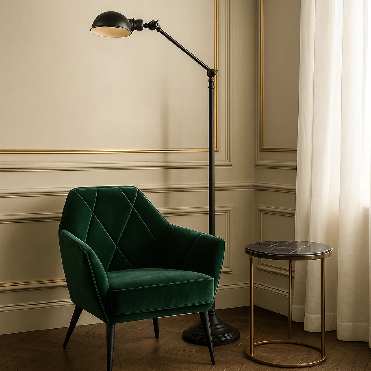 Vloerlamp Vienna Antiek Zwart