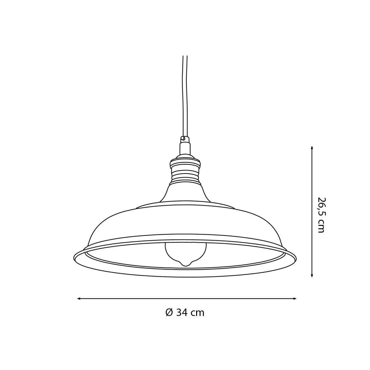 Industriele vintage Ducasse large Hanglamp