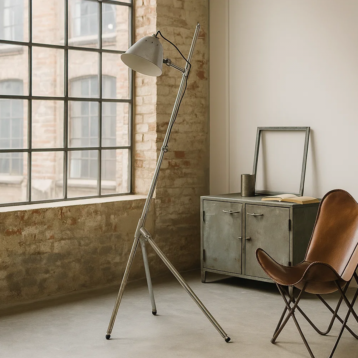 Vloerlamp Delta antiek zilver