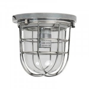 Hobart Antiek Zilver Buitenplafondlamp