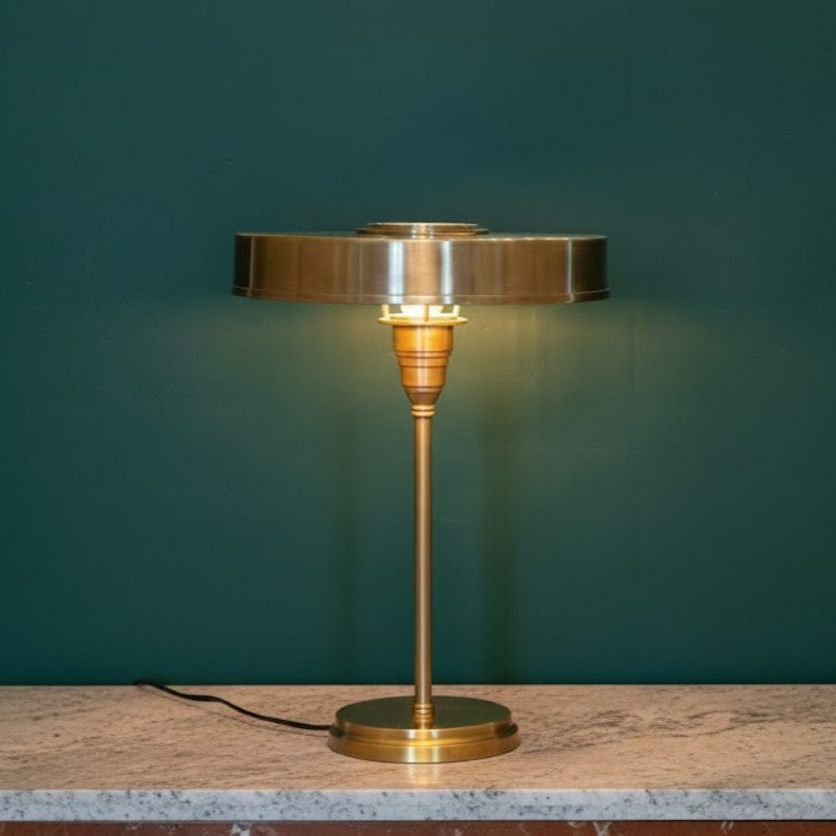 binnenverlichting, bureaulamp, tafellamp, messing, auriol, industrieel