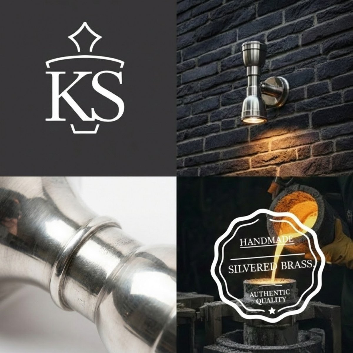 Muurspot Indigo Up en Down Antiek Zilver