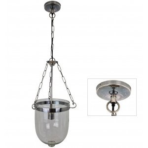 Hanglamp Bell Jar Antiek Zilver