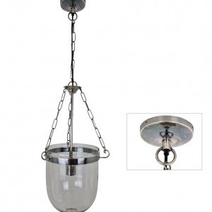 Hanglamp Bell Jar Antiek Zilver