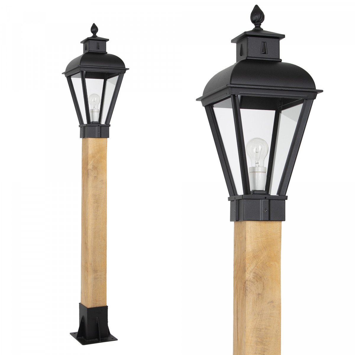 Vondel WOOD Sokkel buitenlamp zwart tuinverlichting klassiek