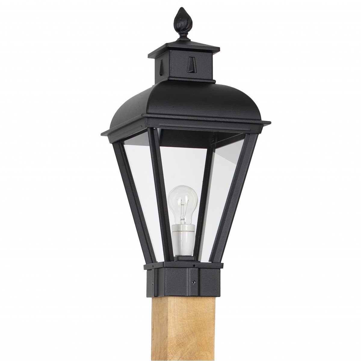 Vondel WOOD Sokkel buitenlamp zwart tuinverlichting klassiek