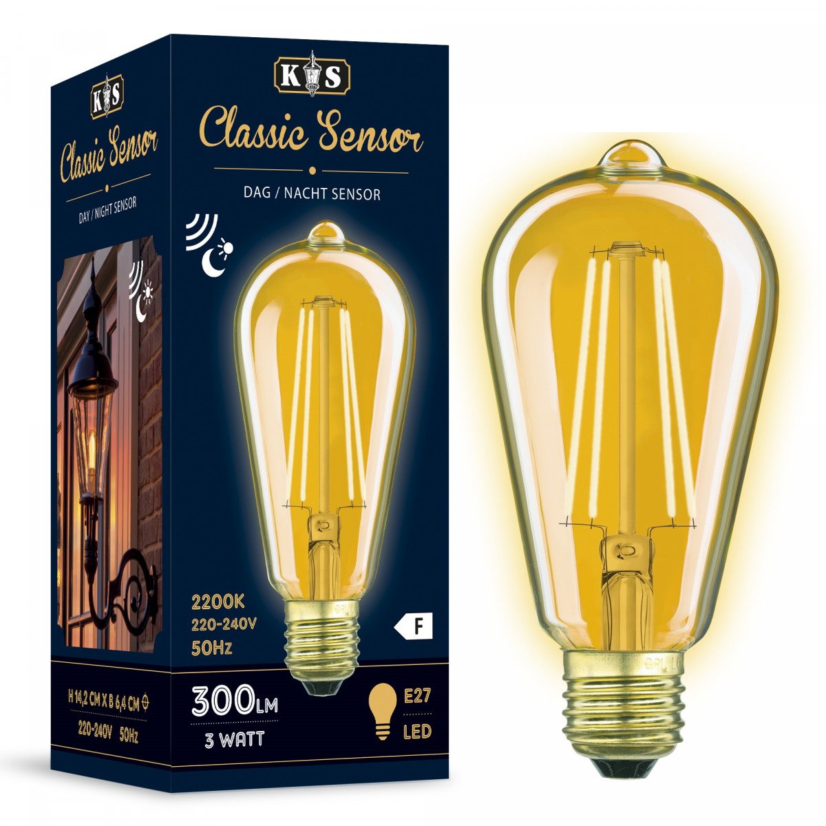 Classic Sensor LED 3W dag/nacht