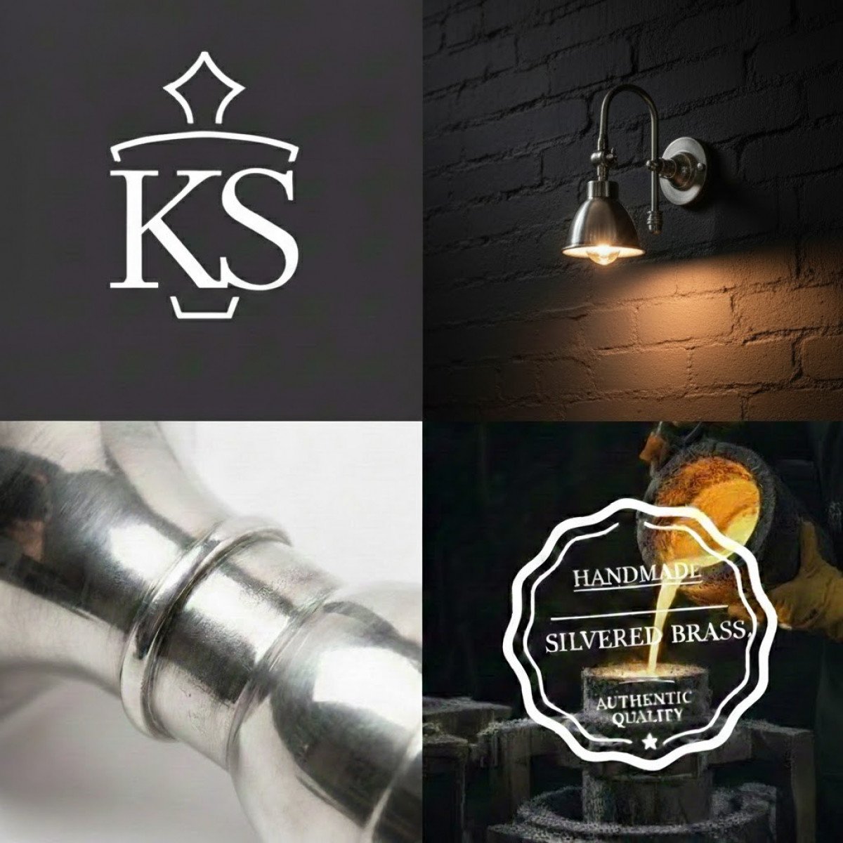 Wandlamp Pasco Antiek Zilver