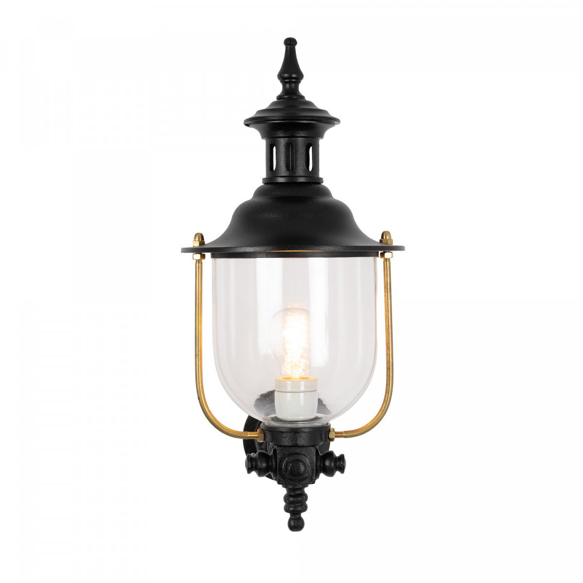 Klassieke wandlamp Lindau L aluminium zwart