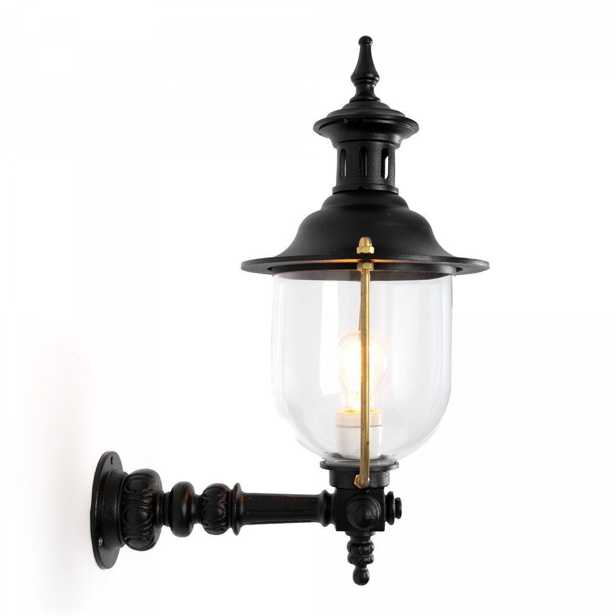 Klassieke wandlamp Lindau L aluminium zwart