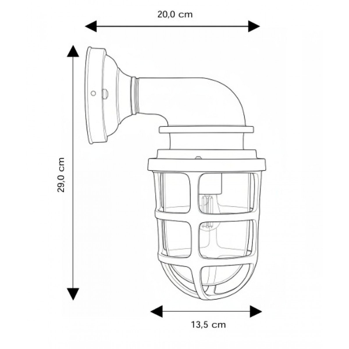Muurlamp Brooklyn Antiek Zwart