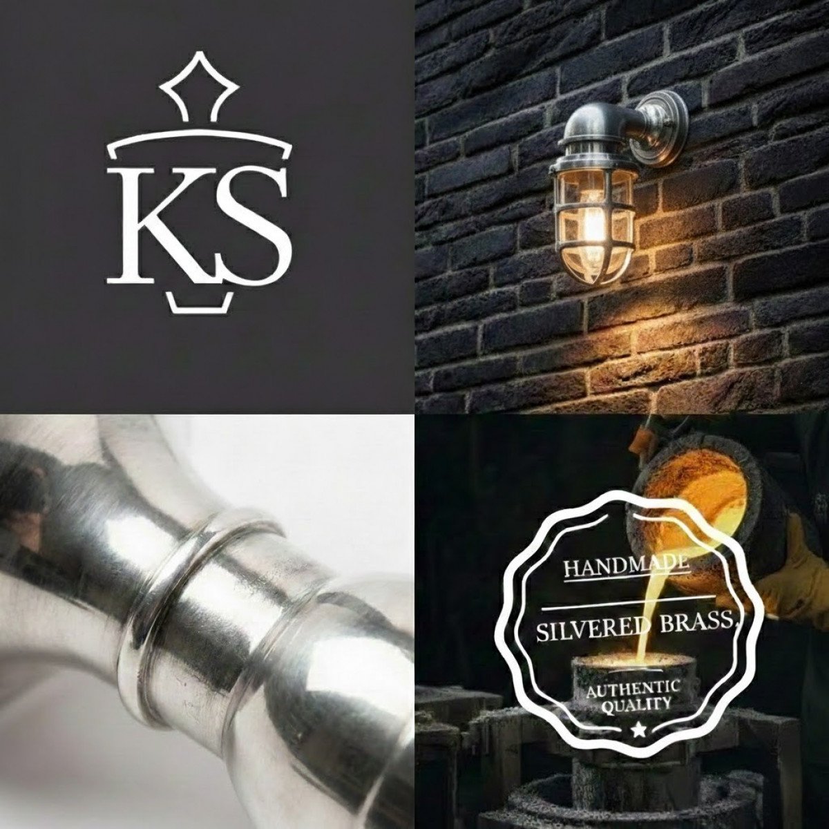 Muurlamp Brooklyn Antiek Zilver