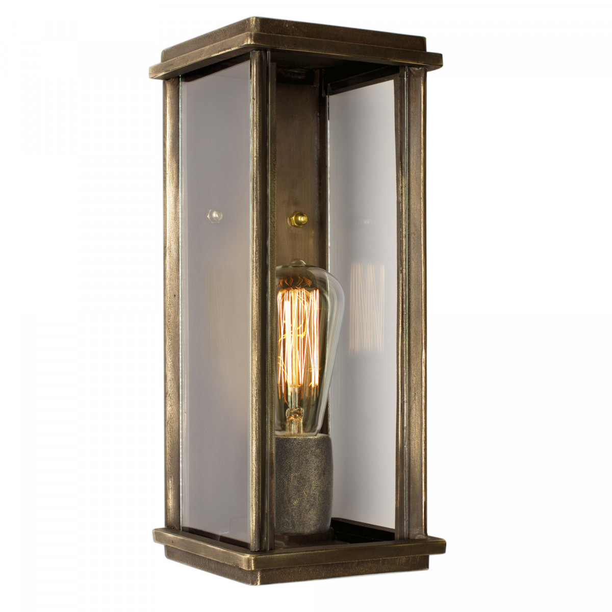 Buitenlamp Capital L – Strakke wandlamp met luxe uitstraling (Massief Brons)
