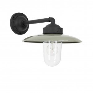 Hoogwaardige buitenlamp, model stallamp mat zwarte steun en taupe deksel Hoogwaardige buitenlamp, model stallamp mat zwarte steun en taupe deksel