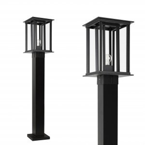 Strakke en moderne buitenlamp Capital New York Terras tuinlamp vierkant in de kleur zwart Strakke en moderne buitenlamp Capital New York Terras tuinlamp vierkant in de kleur zwart