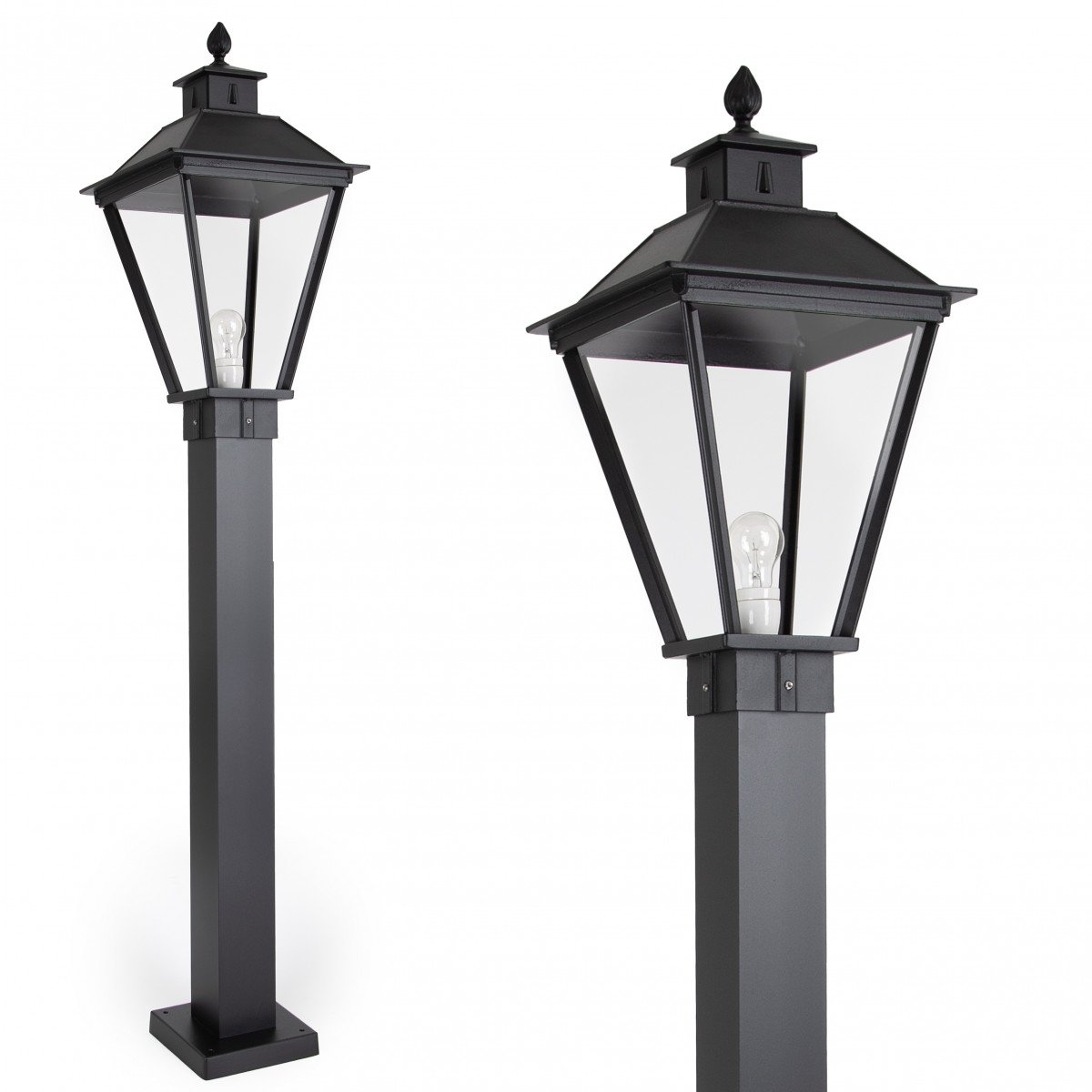 Klassieke buitenlamp Square Terras XL tuinlamp vierkant in de kleur zwart