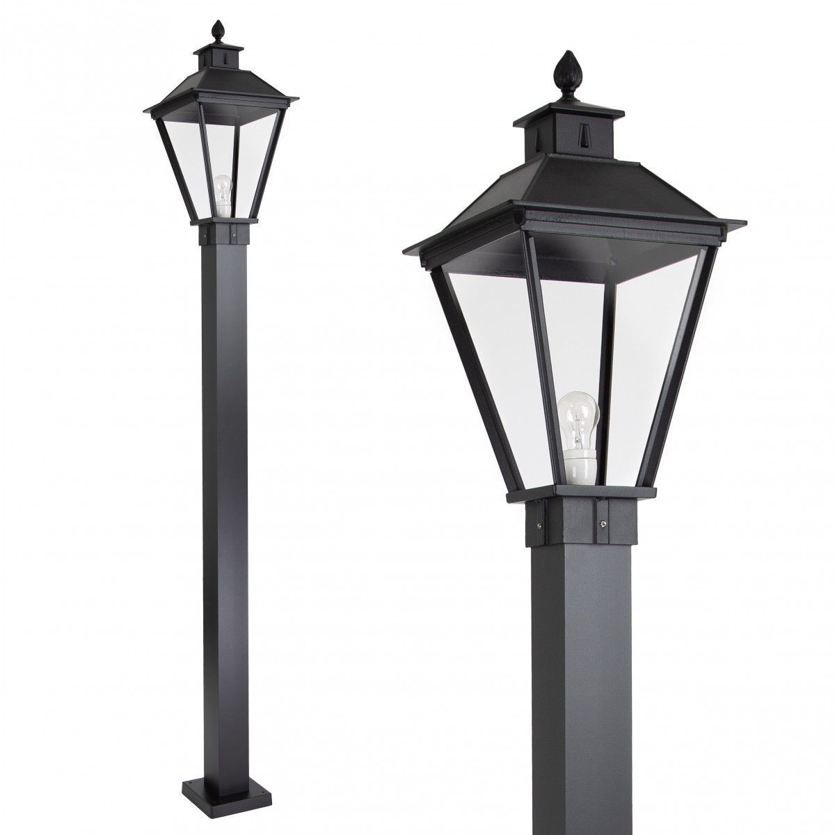 Klassieke buitenlamp Square Lantaarn tuinlamp vierkant in de kleur zwart
