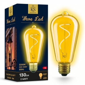 Wave 2 watt E27 LED lichtbron 2200 Kelvin