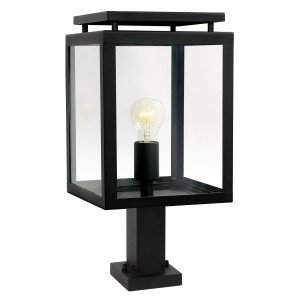 Sokkellamp De Vecht zwart met helder glas Sokkellamp De Vecht zwart met helder glas