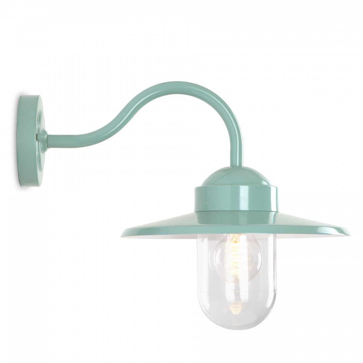 muurlamp Dolce mintgroen, prachtige trendy buitenlamp, type stallamp met helder stolpglas, E27 fitting geschikt voor led lichtbronnen, trendy buitenverlichting van KS Verlichting