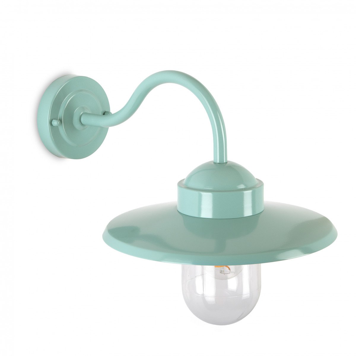 muurlamp Dolce mintgroen, prachtige trendy buitenlamp, type stallamp met helder stolpglas, E27 fitting geschikt voor led lichtbronnen, trendy buitenverlichting van KS Verlichting