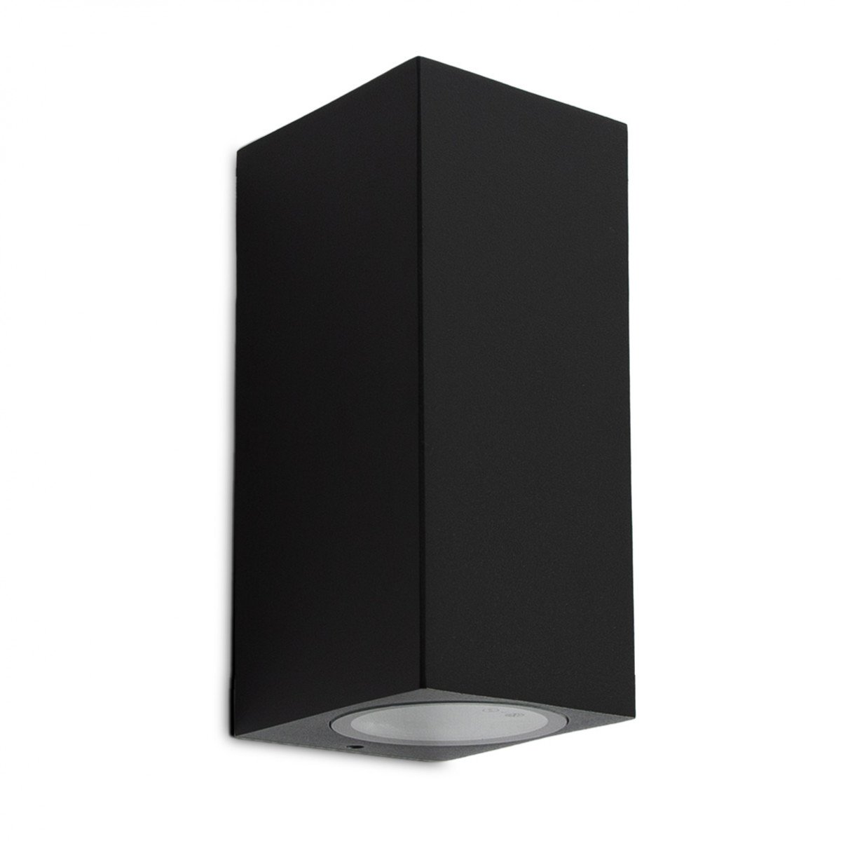 Wandspot kubus zwart, up en downlighter, design muurspot, perfect toepasbaar als gevelverlichting, KS kwaliteitsverlichting, moderne wandspot met 2 lichtbundels
