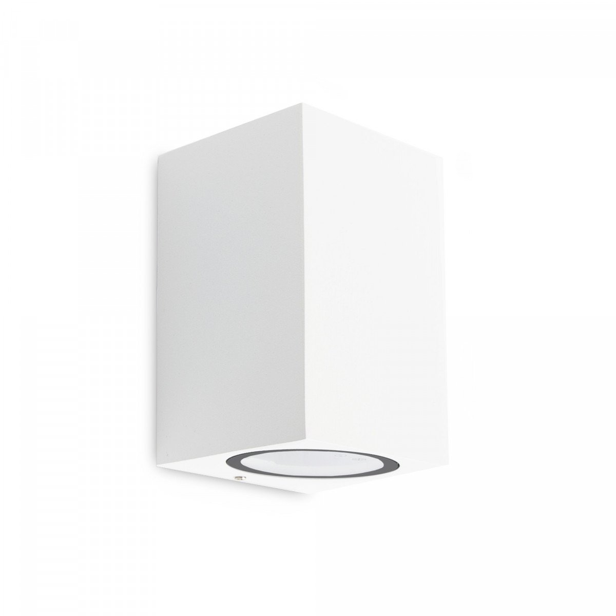 Geo wandlamp wit aluminium, moderne wandspot voor binnen en buiten met GU10 fitting en IP54 classificatie.